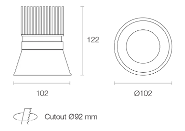 Trend Platinum P12L LED Downlights 3000K 4000K White / Black / Silver 10W 180-265V IP65 - P12L3, P12L4 - Trend Lighting