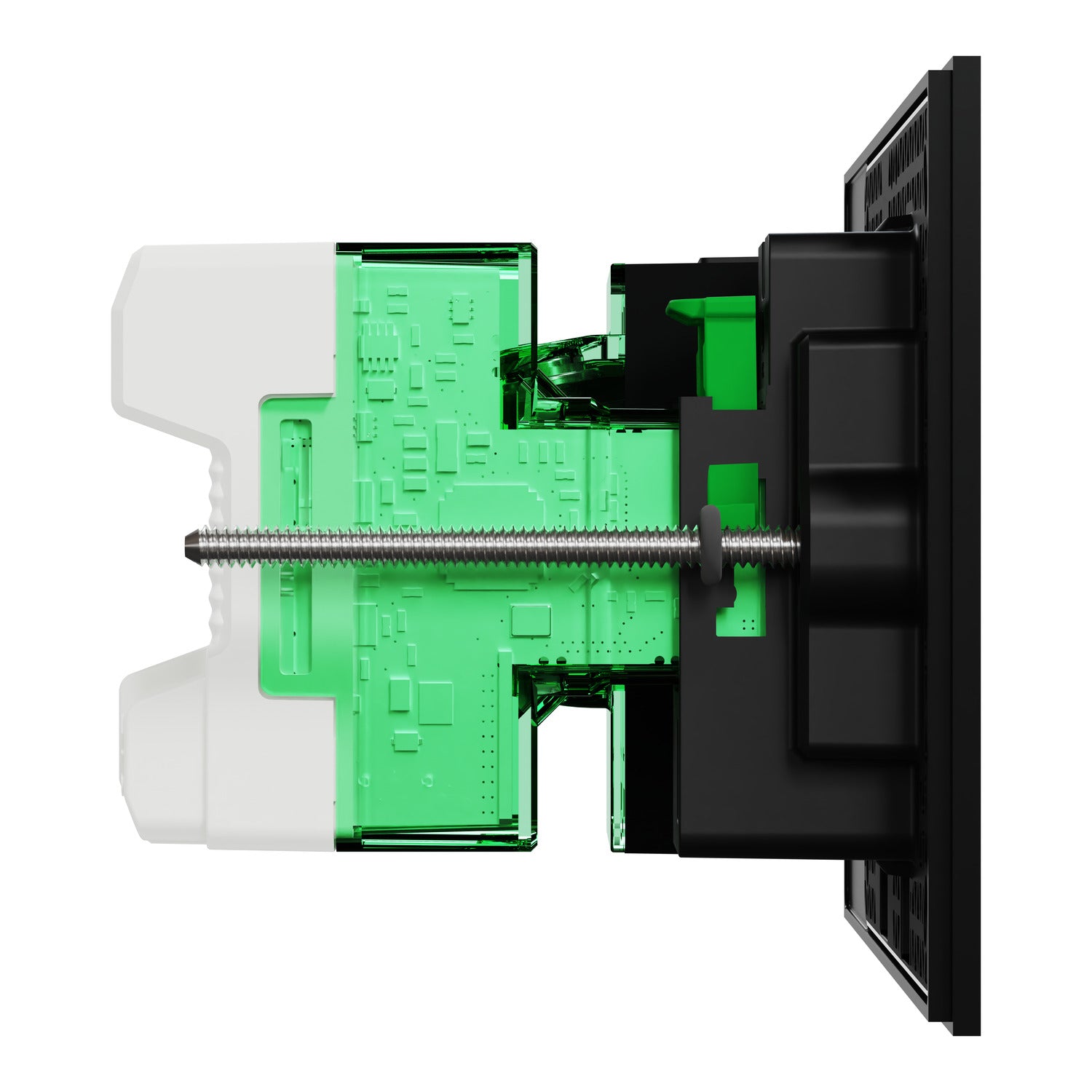 Clipsal Double Switch Power Point, Clipsal Solis T Series, Wiser Connected, Horizontal Mount Ebony Aluminium/ White Ceramic 230V-240V- 1010CSZ-EA, 1010CSZ-WC