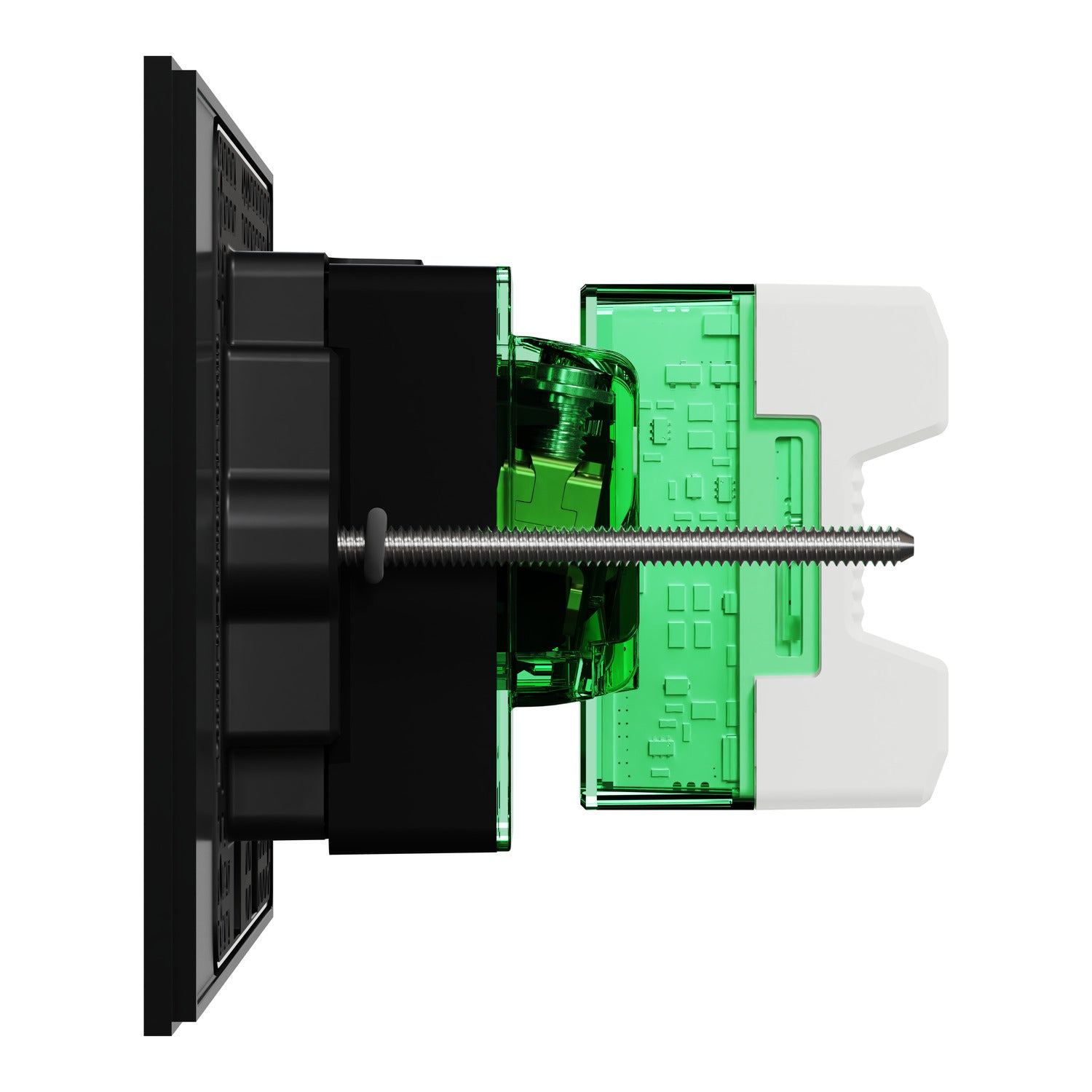 Clipsal Double Switch Power Point, Clipsal Solis T Series, Wiser Connected, Horizontal Mount Ebony Aluminium/ White Ceramic 230V-240V- 1010CSZ-EA, 1010CSZ-WC