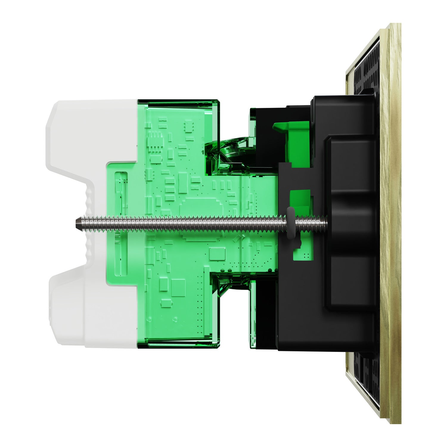 Clipsal Double Switch Power Point, Clipsal Solis T Series, Wiser Connected, Horizontal Mount Ebony Aluminium/ White Ceramic 230V-240V- 1010CSZ-EA, 1010CSZ-WC