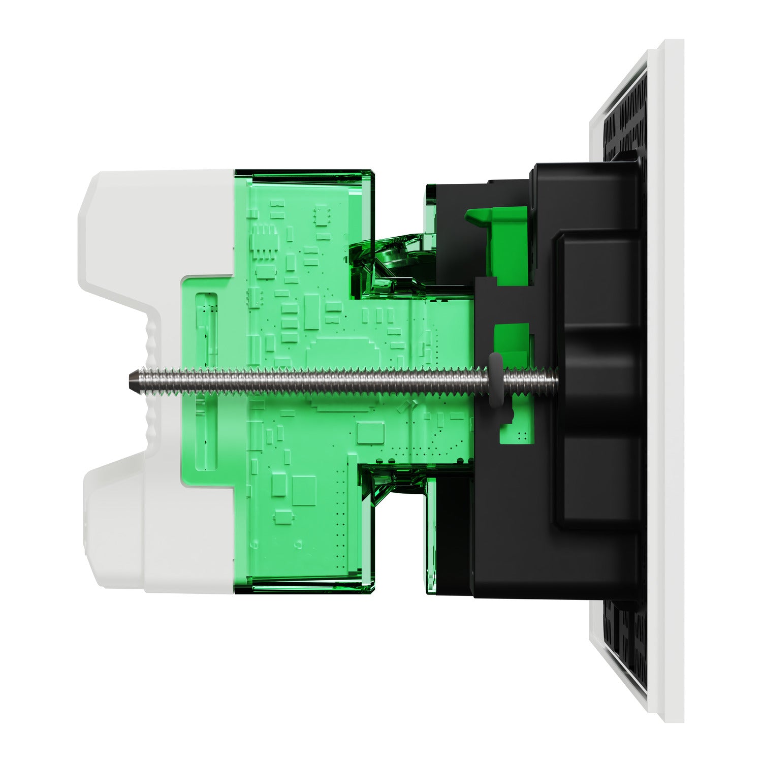 Clipsal Double Switch Power Point, Clipsal Solis T Series, Wiser Connected, Horizontal Mount Ebony Aluminium/ White Ceramic 230V-240V- 1010CSZ-EA, 1010CSZ-WC