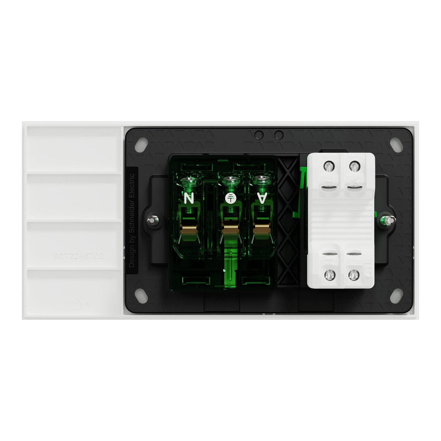 Clipsal Single Switch Power Point, Clipsal Solis, Smart Switch, Horizontal Mount Wall Switch Matt Black/ Matt White 230V-240V- 1010CSZ-ZB, 1010CSZ-ZW