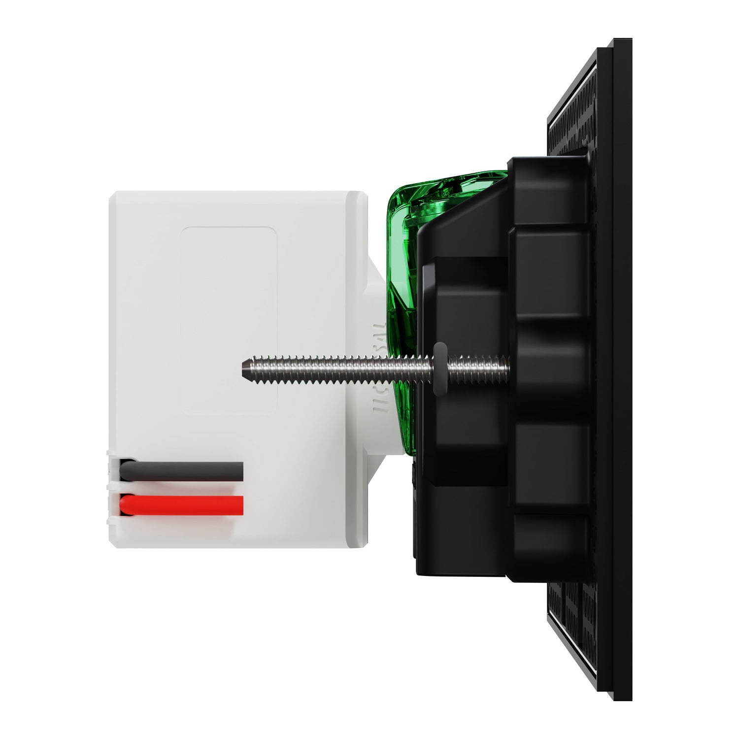 Clipsal Double Switch Power Point, Clipsal Solis T Series, with USB C Charger, Horizontal Mount Ebony Aluminium/ White Ceramic 230V-240V- 1025USBC-EA, 1025USBC-WC