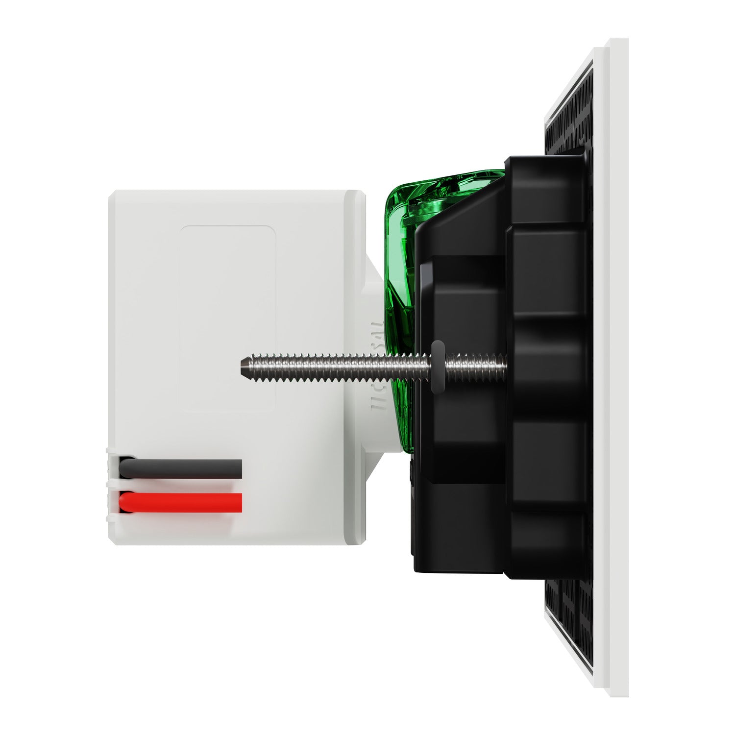 Clipsal Double Switch Power Point, Clipsal Solis T Series, with USB C Charger, Horizontal Mount Ebony Aluminium/ White Ceramic 230V-240V- 1025USBC-EA, 1025USBC-WC