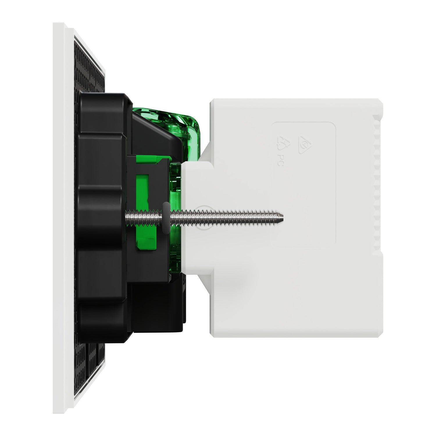 Clipsal Double Switch Power Point, Clipsal Solis T Series, with USB C Charger, Horizontal Mount Ebony Aluminium/ White Ceramic 230V-240V- 1025USBC-EA, 1025USBC-WC