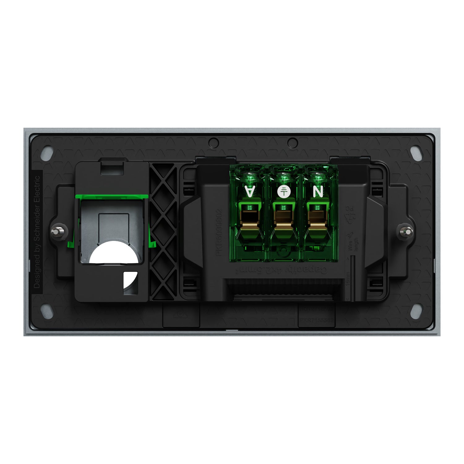 Clipsal Double Switch Power Point, Clipsal Solis T Series, Horizontal Mount Platinum 230V-240V- 1025XUA-PT