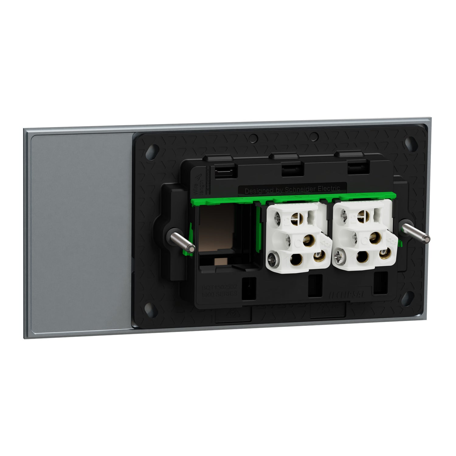 Clipsal Flush Switch, Clipsal Solis T Series, Horizontal Mount, 2 Gang Platinum 230V-240V- 1042TA-PT