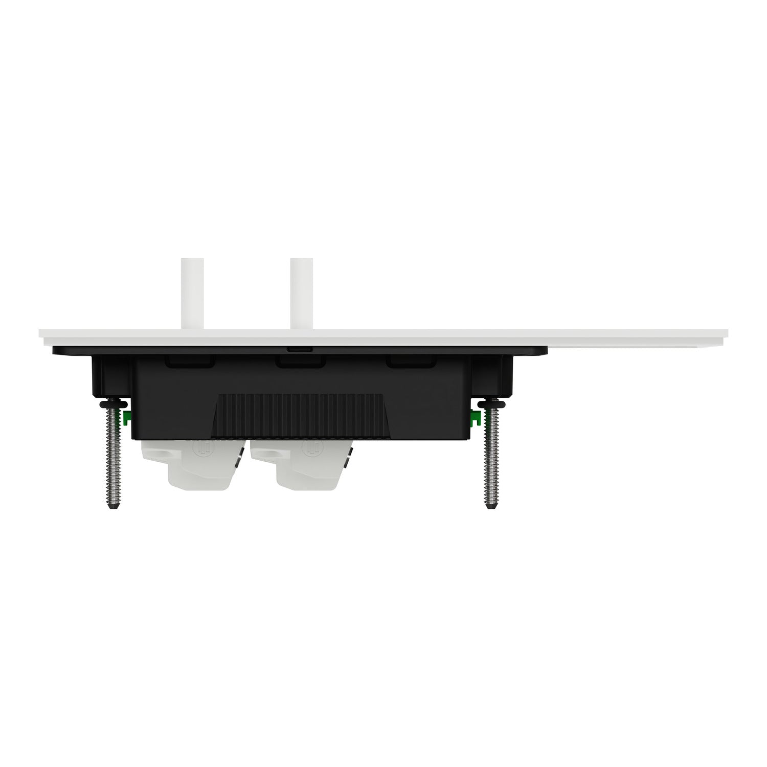 Clipsal Flush Switch, Clipsal Solis T Series, Horizontal Mount, 2 Gang Ebony Aluminium/ White Ceramic 230V-240V- 1042TA-EA, 1042TA-WC