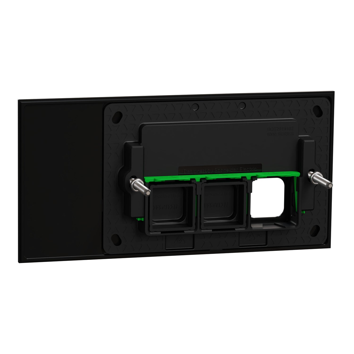 Clipsal Grid Plate and Cover, Clipsal Solis T Series, 3 Gang, Communication plate less mechs Ebony Aluminium/ White Ceramic- 1043CP-EA, 1043CP-WC
