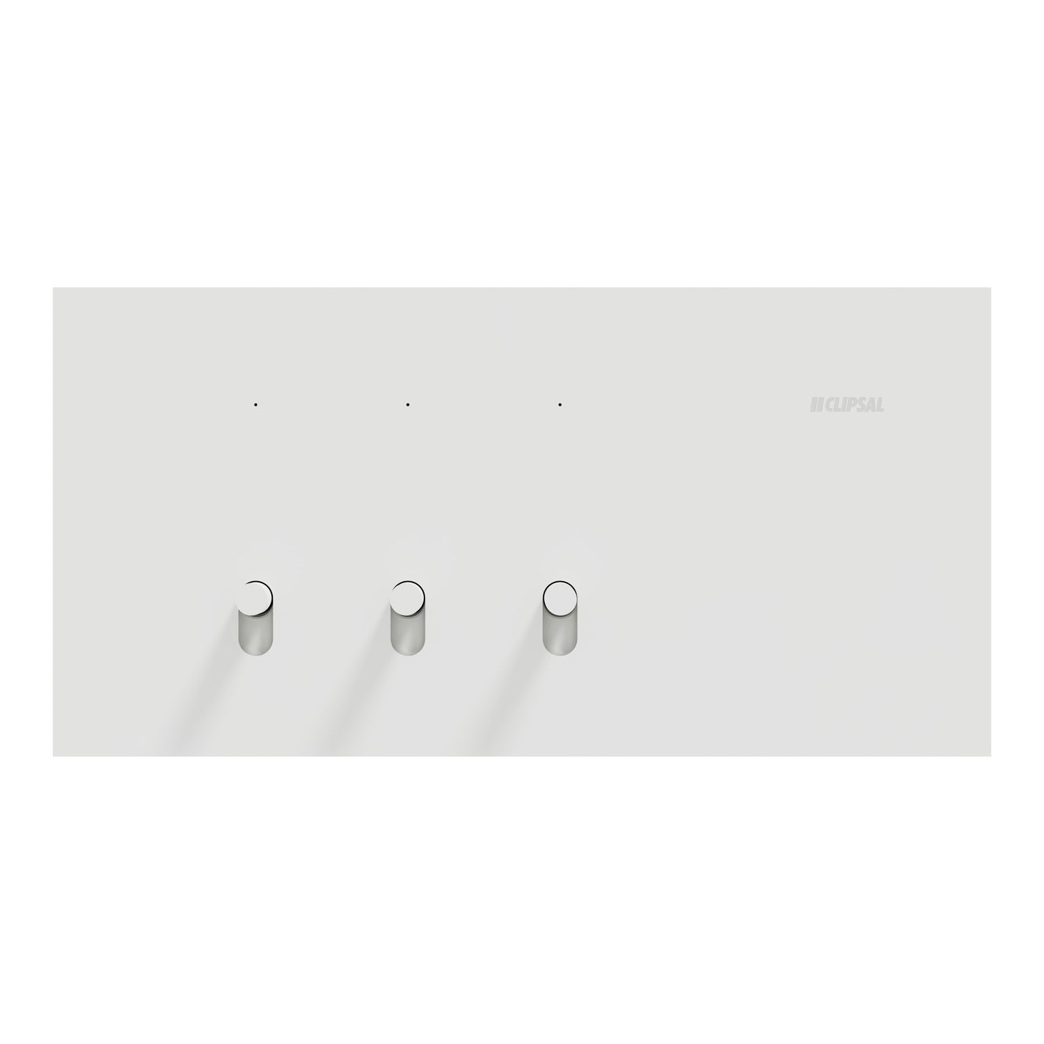 Clipsal Flush Switch, Clipsal Solis T Series, Horizontal Mount, 3 Gang Ebony Aluminium/ Ceramic White 230V-240V- 1043TA-EA, 1043TA-WC