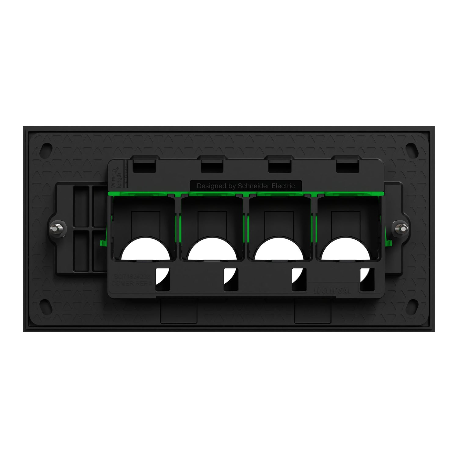 Clipsal Grid Plate and Cover, Clipsal Solis, 3 Gang, Horizontal Matt Black/ Matt White- 1044PUA-ZB