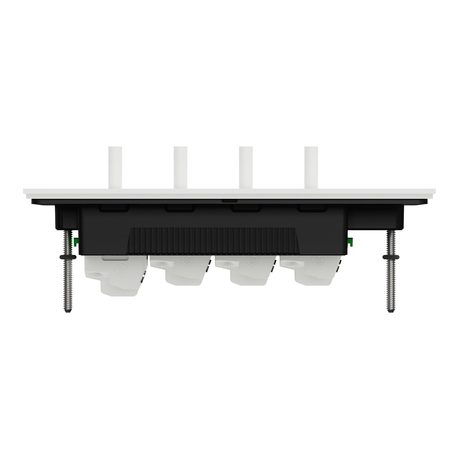 Clipsal Flush Switch, Clipsal Solis T Series, Horizontal Mount, 4 Gang, Ebony Aluminium/ White Ceramic 230V-240V- 1044TA-EA, 1044TA-WC