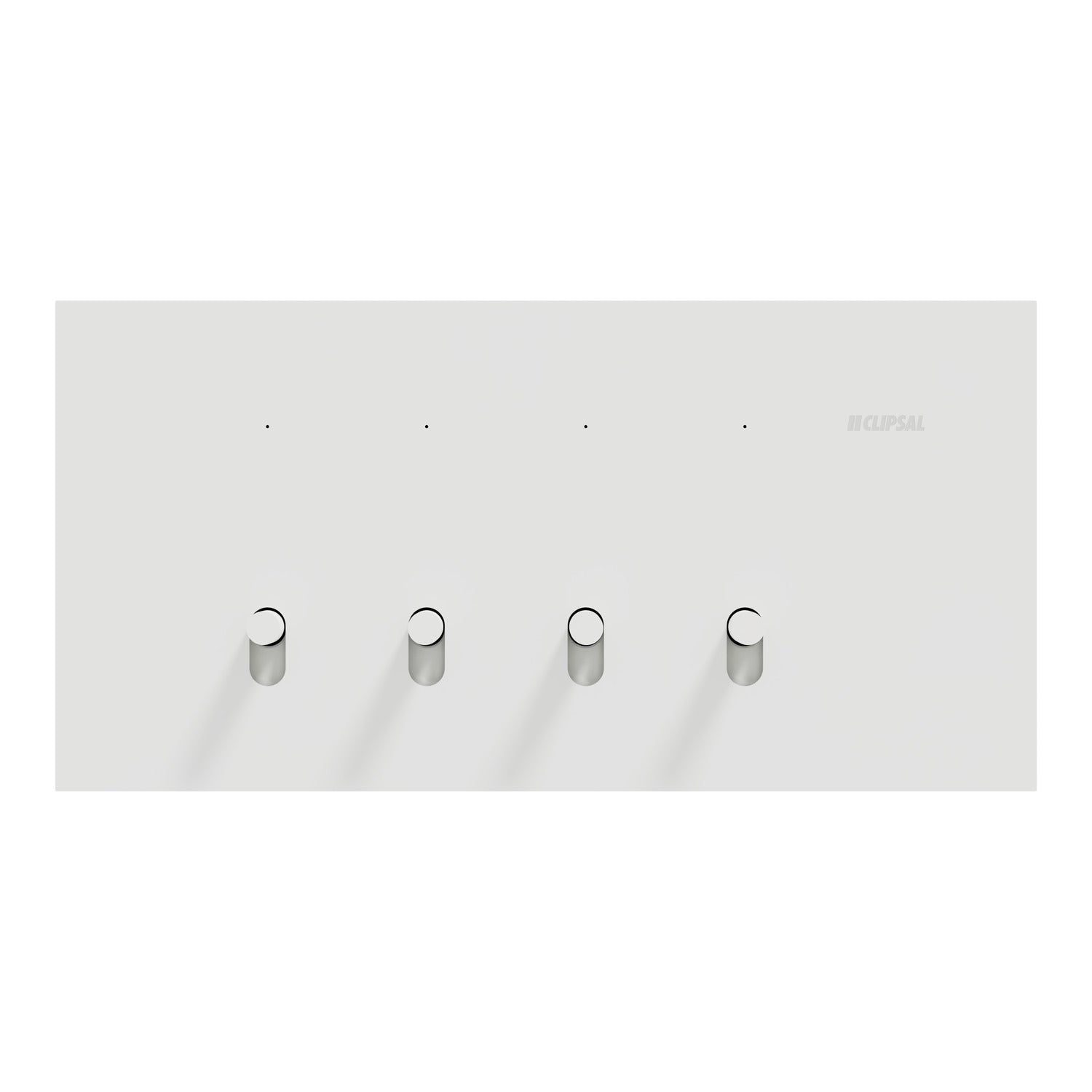 Clipsal Flush Switch, Clipsal Solis T Series, Horizontal Mount, 4 Gang, Ebony Aluminium/ White Ceramic 230V-240V- 1044TA-EA, 1044TA-WC