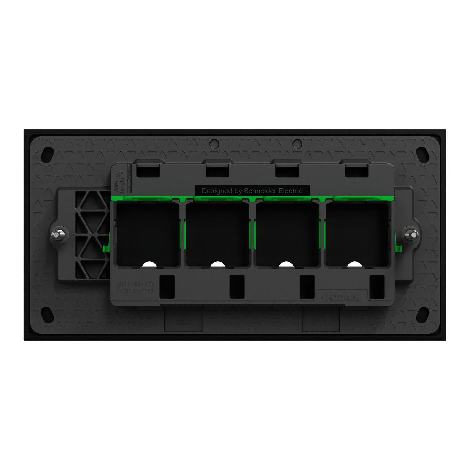 Clipsal Grid Plate and Cover, Clipsal Solis T Series, 4 Gang, Horizontal Brass Ebony Aluminium/ White Ceramic- 1044TUA-EA, 1044TUA-WC