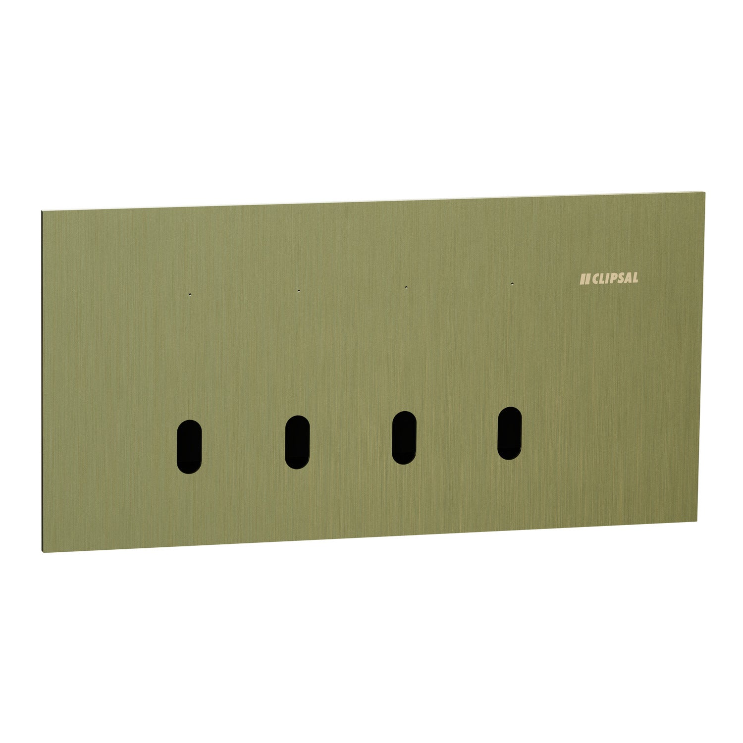 Clipsal Grid Plate and Cover, Clipsal Solis T Series, 4 Gang, Horizontal Brass Ebony Aluminium/ White Ceramic/ Living Brass- 1044TUA-LB, 1044TUA-EA, 1044TUA-WC