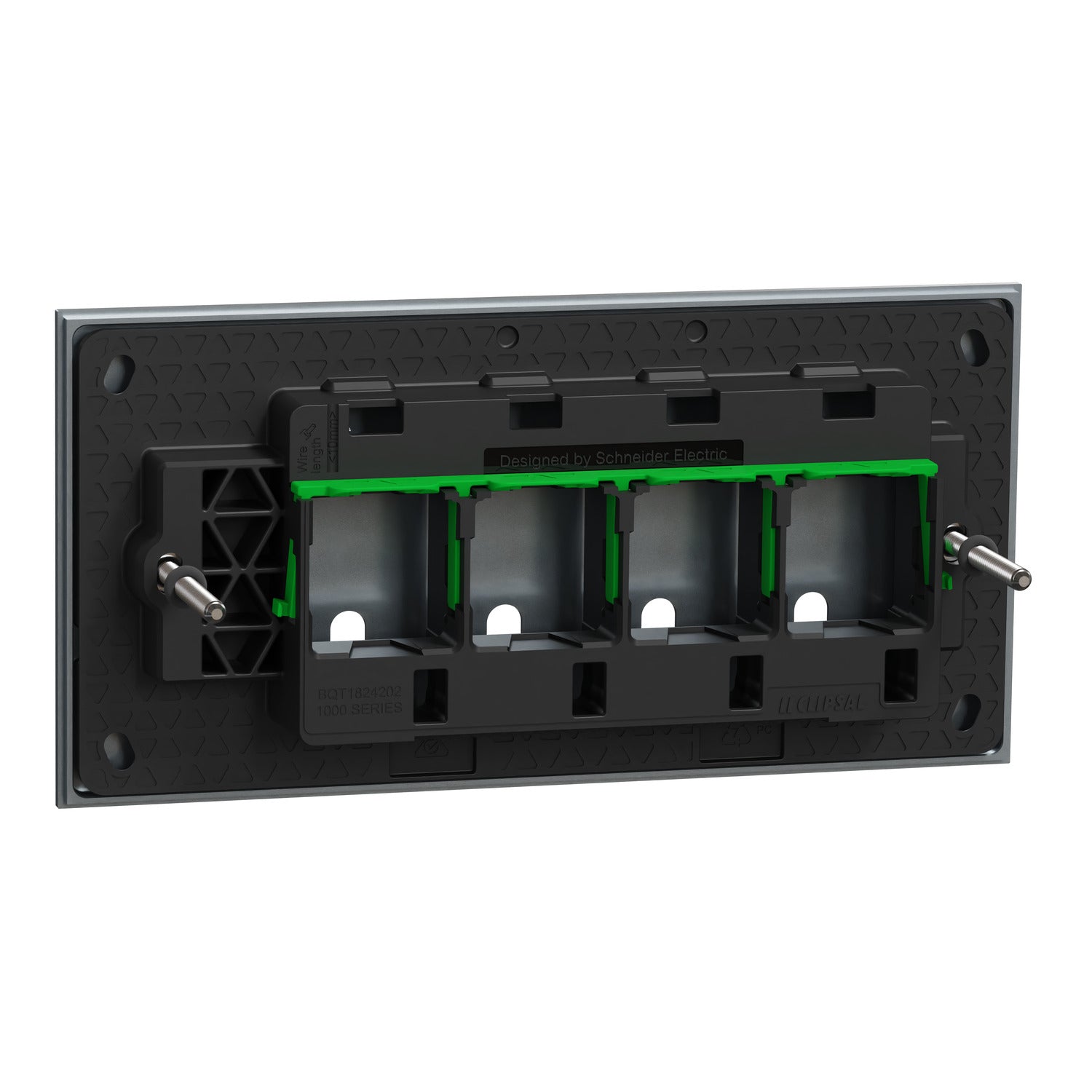 Clipsal Grid Plate and Cover, Clipsal Solis T Series, 4 Gang, Horizontal Platinum- 1044TUA-PT