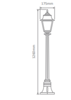 Domus PARIS 1LT 1.31M POSTLIGHT LED Flood Lights Beige/ Burgundy/ Black/ Green/ White IP43- PARIS