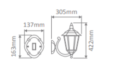 Domus GT-1073 Chester Upward Exterior Wall Light Beige / Black / Burgundy / Green / White IP43 - 15038, 15039, 15040, 15041, 15043 - Domus Lighting