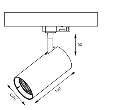 SAL Unitrek STR3/9017/15TC LED Track Light Tri- Black/ White 15W 240V IP20- STR3/9017/15TC/BK, STR3/9017/15TC/WH