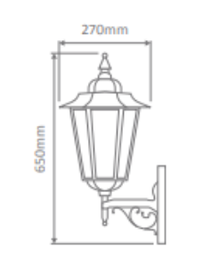 Domus GT-481 Turin Large Upward Exterior Wall Light Beige / Black / Burgundy / Green / White IP43 - 15482, 15483, 15484, 15485, 15487