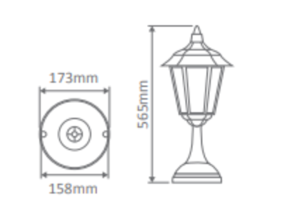 Domus TURIN PILLAR MOUNT LED Weatherproof Beige/ Black/ Burgundy/ Green/ White IP43- 15428, 15429, 15430, 15430, 15431