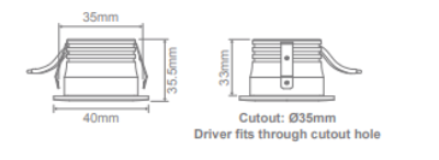 Domus Pico-3 Mini Round Dimmable Fixed LED Downlight Kit Tri - White 3W 240V IP40 - 21576