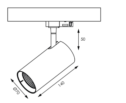 SAL UNITREK STR9017/15TC LED Track Light Tri- White/ Black 15W 240V IP20- STR9017/15TC/WH, STR9017/15TC/BK