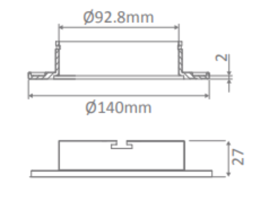 Domus Deco-13 140mm Adaptor Plate LED Downlight White / Black - 20504, 20507 - Domus Lighting
