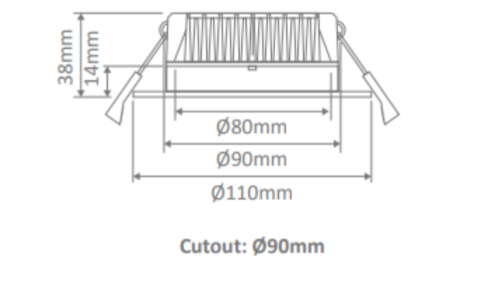 Domus Deco-13 Round Dimmable LED Downlight Kit Tri - Aluminium 13W 240V IP44 - 20422