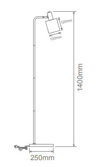 Domus MARISOL-FL Marble Satin Brass Floor Lamp Black 240V IP20 - 22523 - Domus Lighting