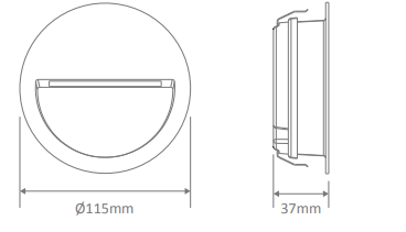 Domus Zac-4 Round Recessed LED Exterior Step Lights 3000K 5000K White 4W 240V IP65 - 19733, 19734