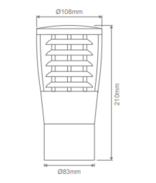 Domus Bl-300 LED Bollard Head Accessory Black/ White/ Silver/ Beige/ Green 240V IP54 - 10718, 10719, 10720, 10721, 10722