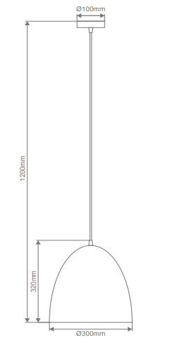 Domus Melody-300 Metal Interior Pendant Matt Black / Satin White 240V IP20 - 31443, 31444- Domus Lighting