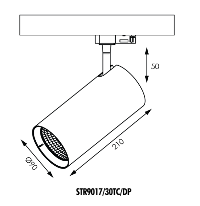 SAL Unitrek STR9017/30TC/DP LED Track Light Tri- Black/ White 21/30W 240V IP20 - STR9017/30TC/DP