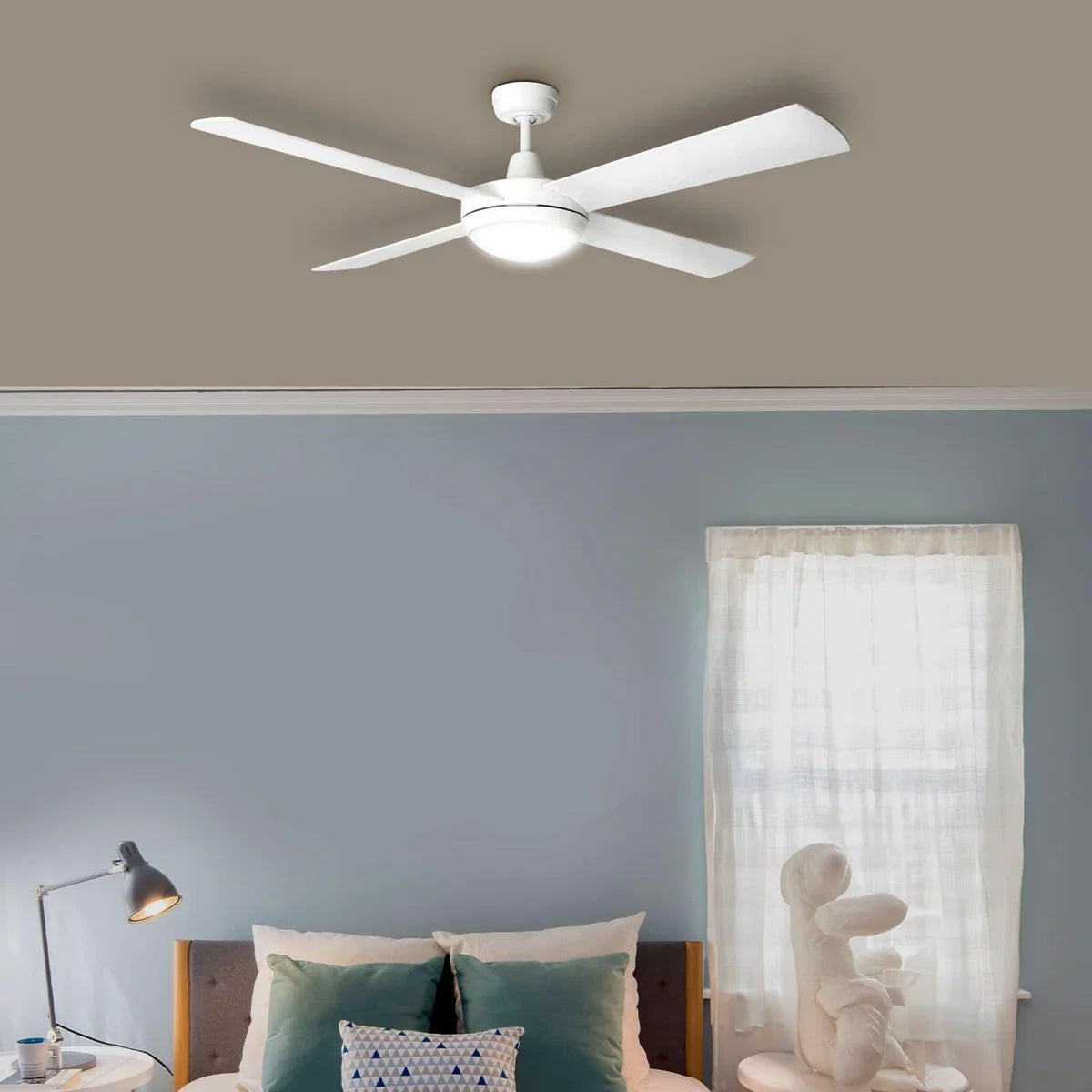 Brilliant TEMPEST LED- 52in. with Light Ceiling Fan Tri- White/ Black/ Brushed Chrome 50W 240V - 20580/13, 20580/06, 20580/05