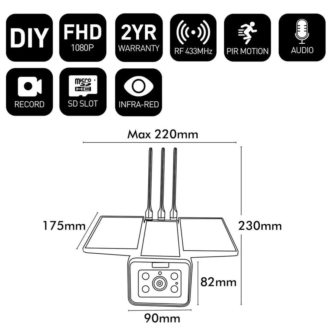 Brilliant Smart WiFi Solar Security Cameras White IP65 - 21007/05