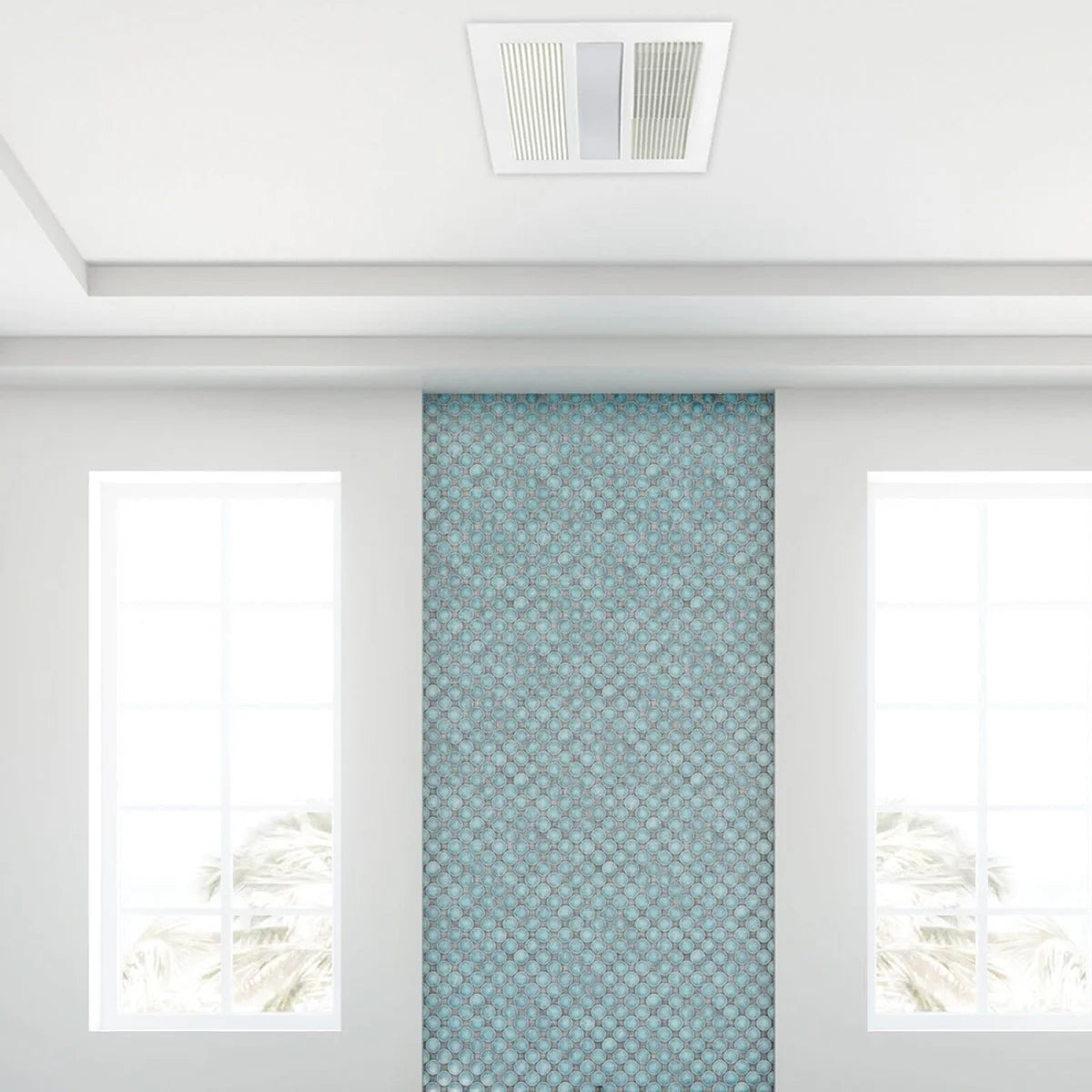 Brilliant SOLACE- 4-in-1 Bathroom Mate Ceiling Fans 4200K White/ Black 35W 240V IP20 - 21476/06, 21476/05