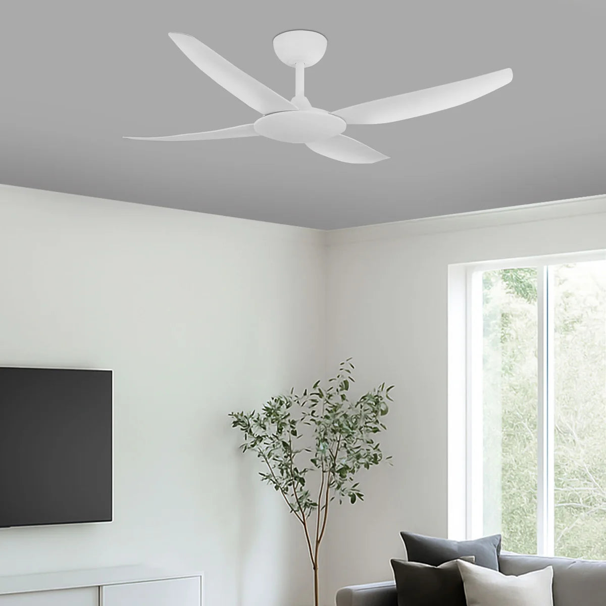 Brilliant AMARI 52in 4 Blade Ceiling Fan Black/ White 35W 220-240V - 21719/05, 21719/06