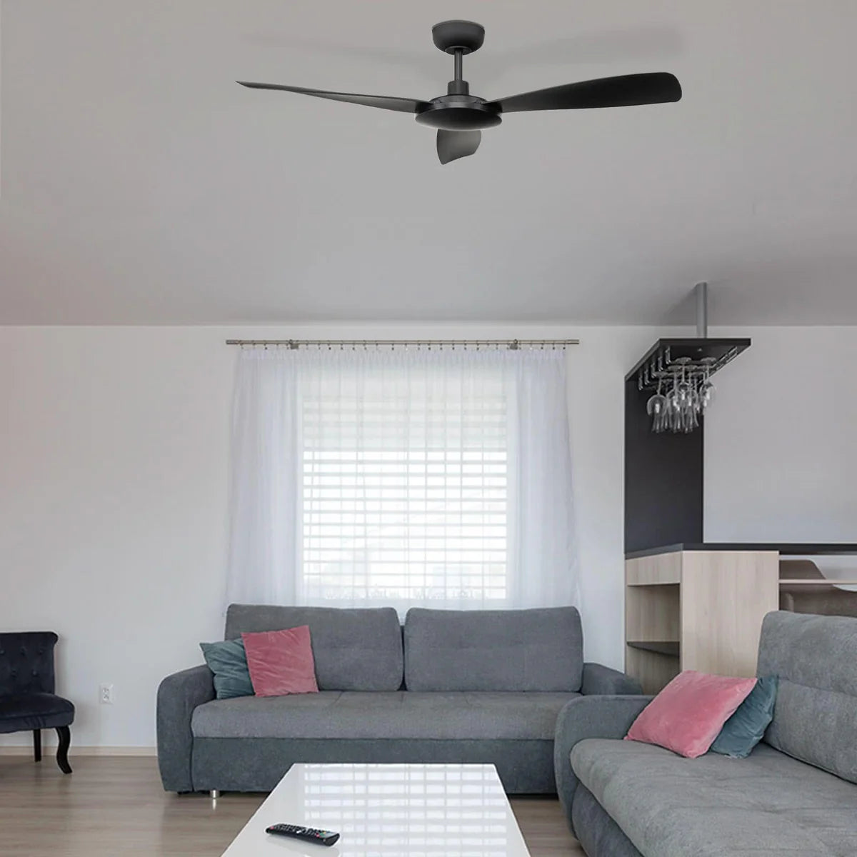 Brilliant MASCOT 58in Ceiling Fan Matt Black 30W 220-240V - 22199/06