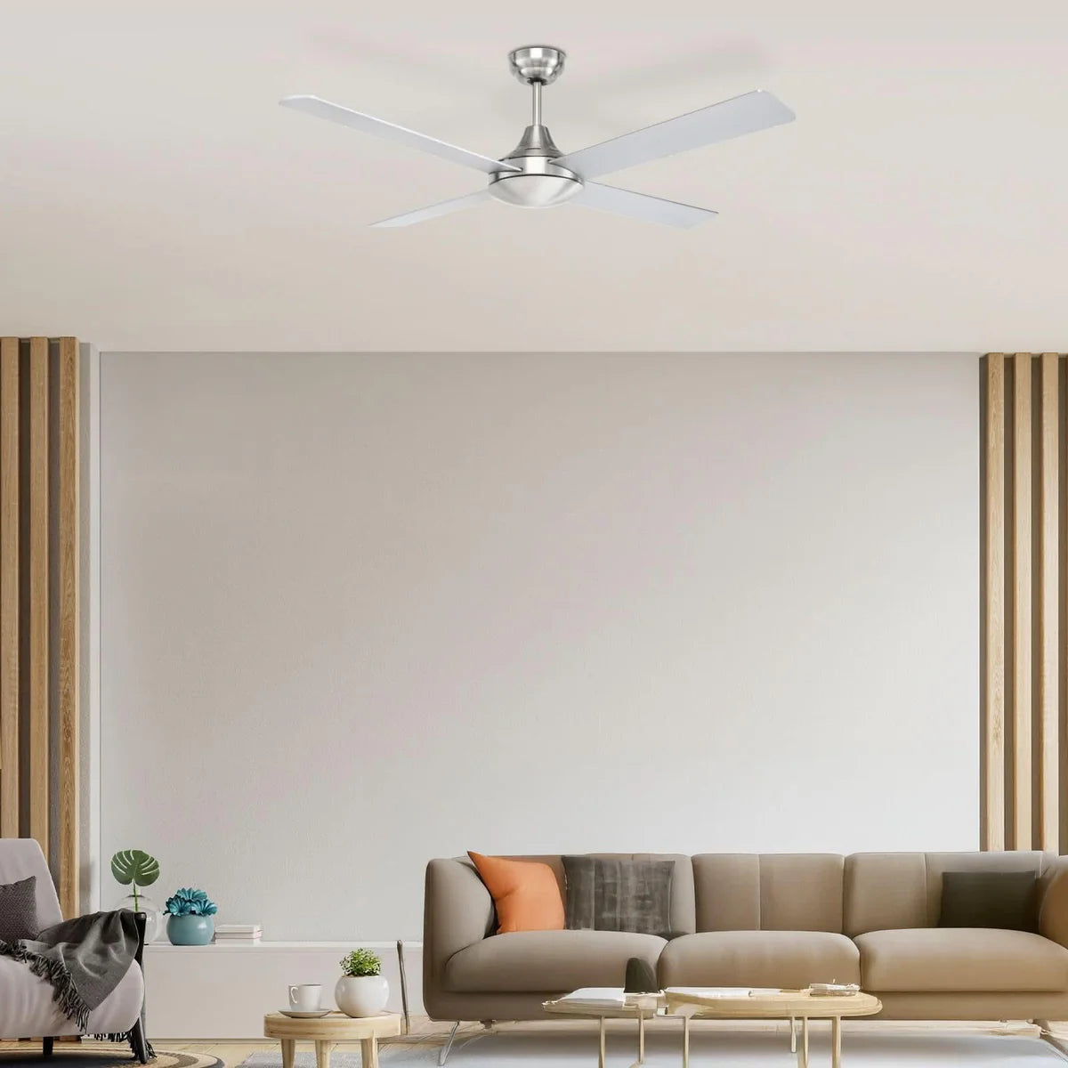 Brilliant Tempo Plus 52" AC Ceiling Fan Brushed Chrome 65W 240V- 22276/13