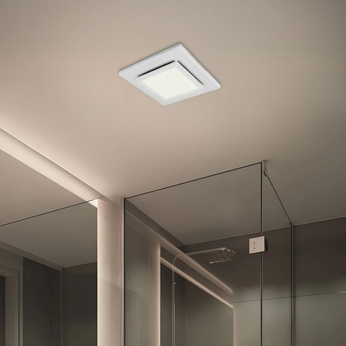 Brilliant Sarico 325mm Square Exhaust Fan Tri- White 15W 240V IP44- 22376/05