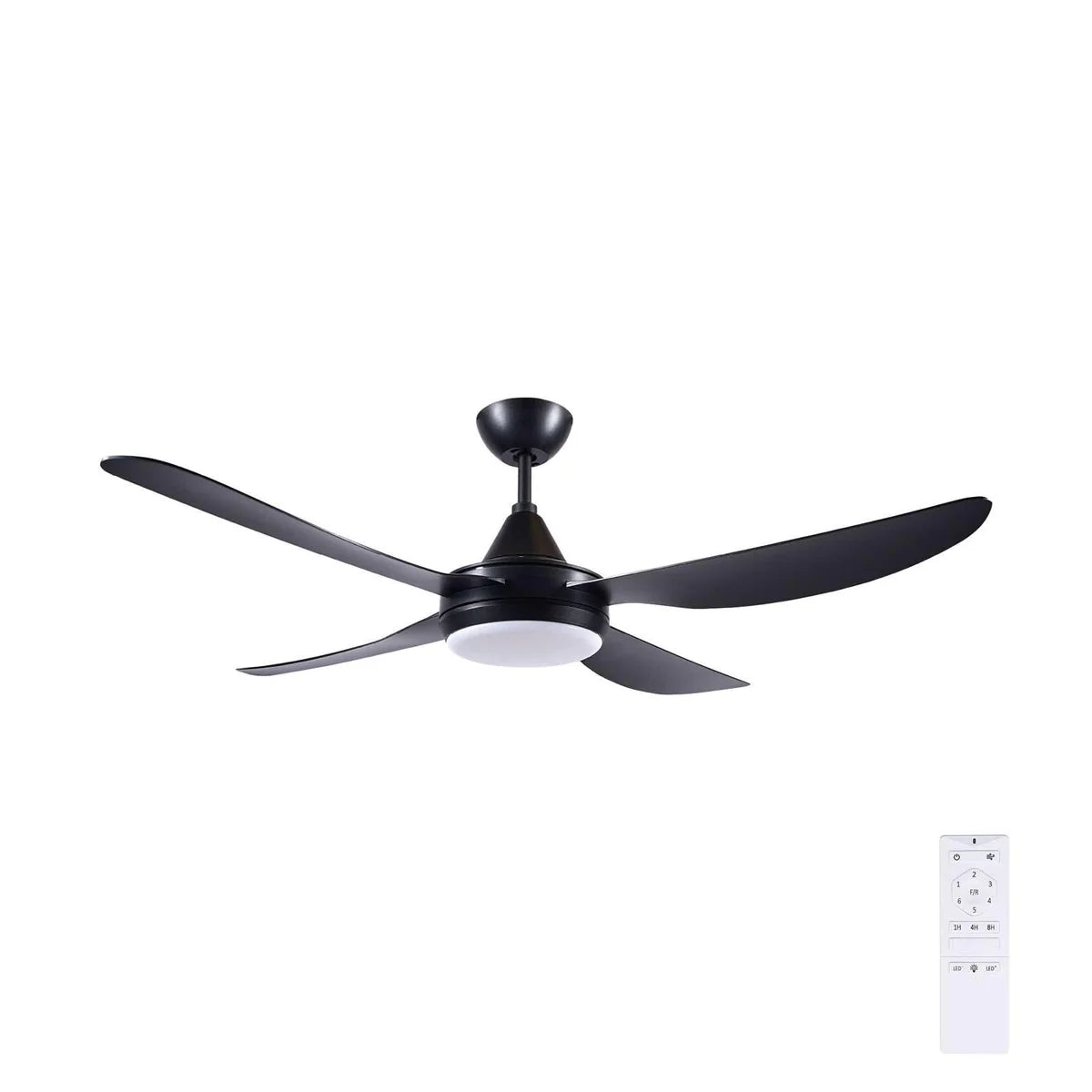 Brilliant Vector 52'' DC 4-Blade Ceiling Fan with Light Tri- Black/ White 40W 240V- 22695/06, 22695/05