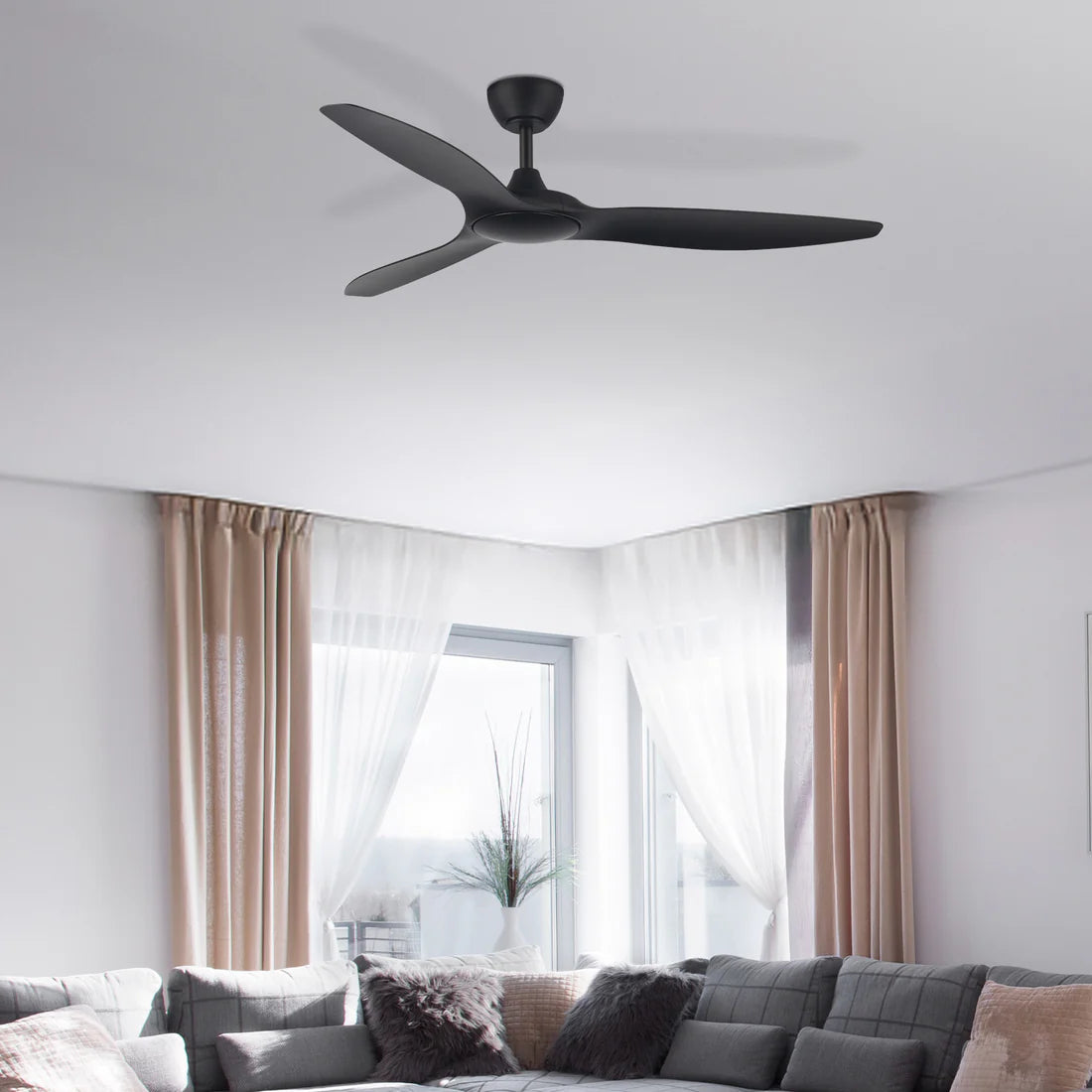 Brilliant Fantastic 52'' DC Ceiling Fan Black/ White 35W 240V- 22804/06, 22804/05