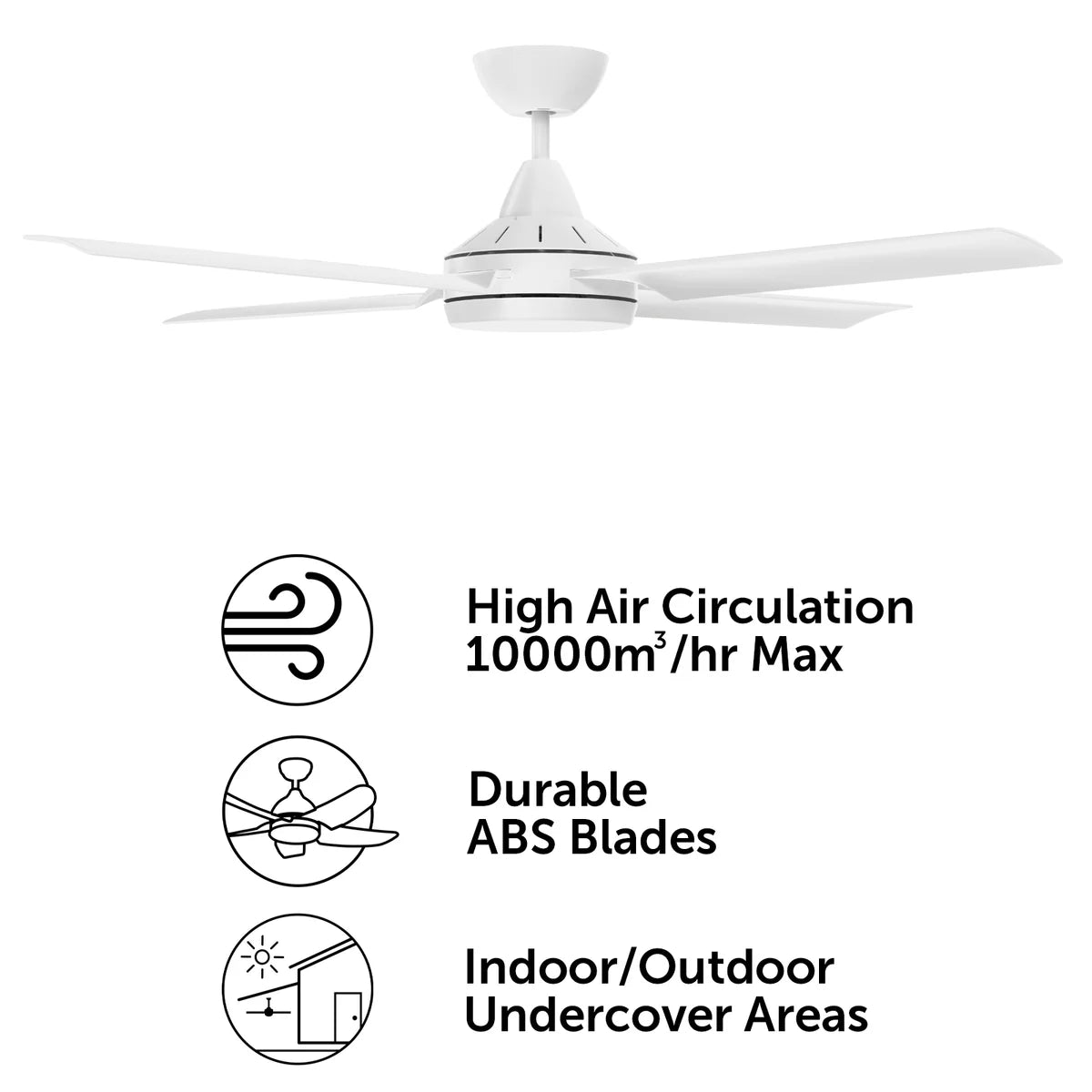 Brilliant Cairns 48" Ceiling Fan Matt Black/ Matt White 240V- 22970/06, 22970/05