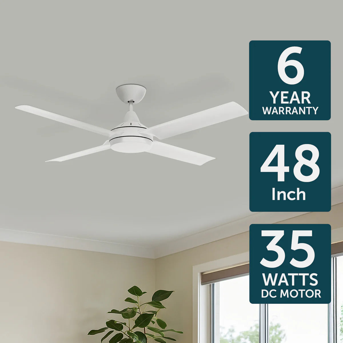 Brilliant Cairns 48" Ceiling Fan Matt Black/ Matt White 240V- 22970/06, 22970/05
