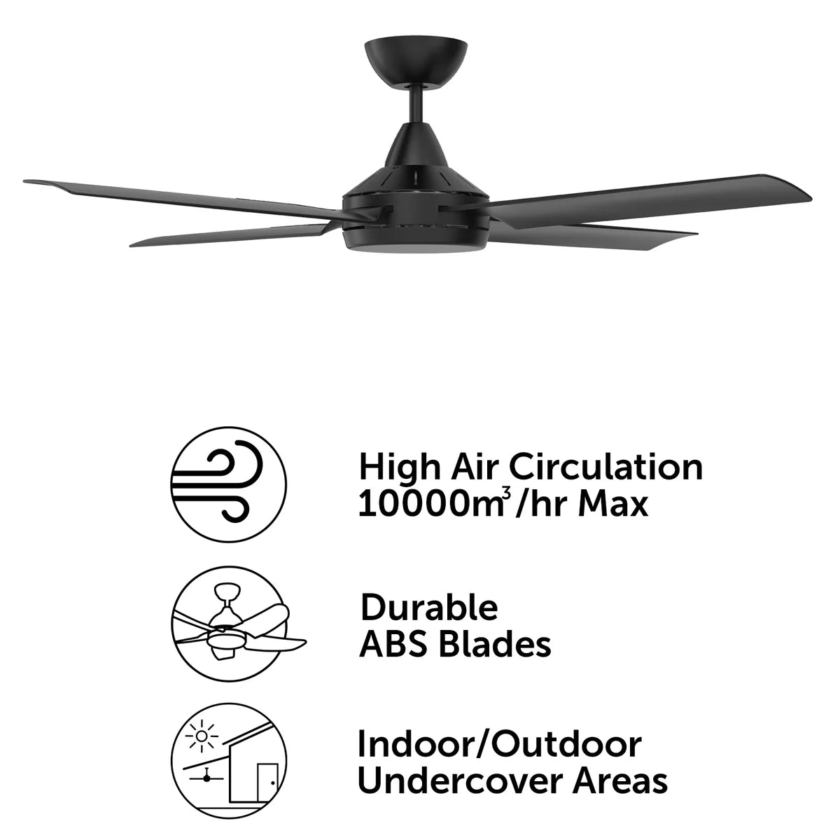 Brilliant Cairns 48" Ceiling Fan Matt Black/ Matt White 240V- 22970/06, 22970/05