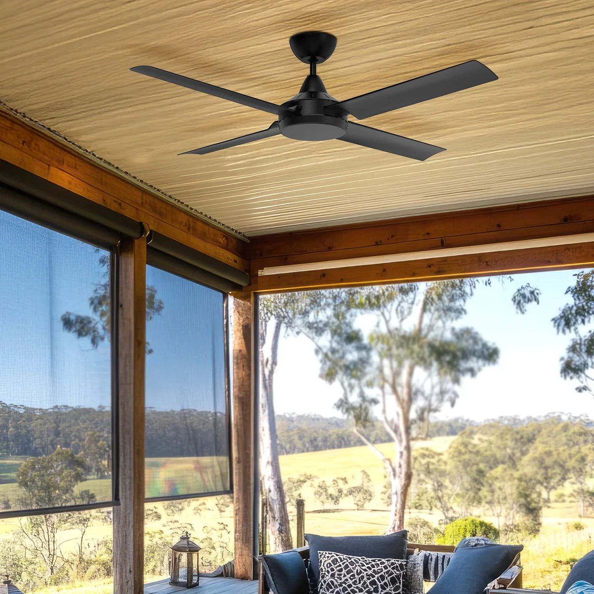 Brilliant Cairns 48" Ceiling Fan Matt Black/ Matt White 240V- 22970/06, 22970/05
