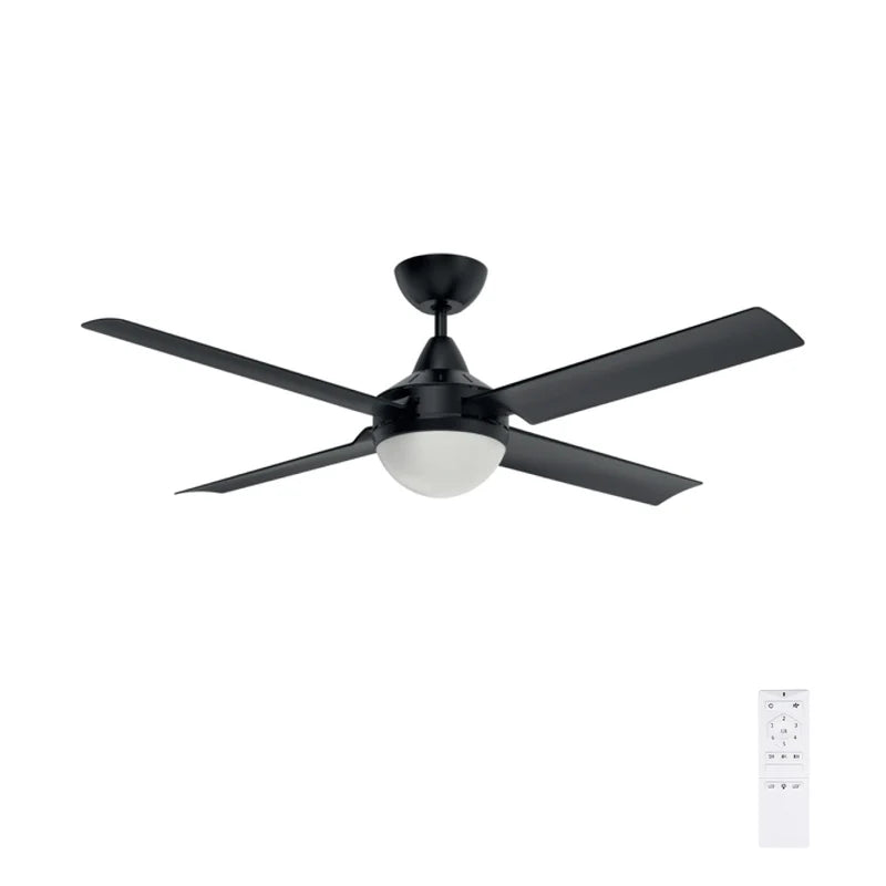 Brilliant Cairns 52" Ceiling Fan with Light Matt Black/ Matt White 2x40W 240V- 22976/06, 22976/05