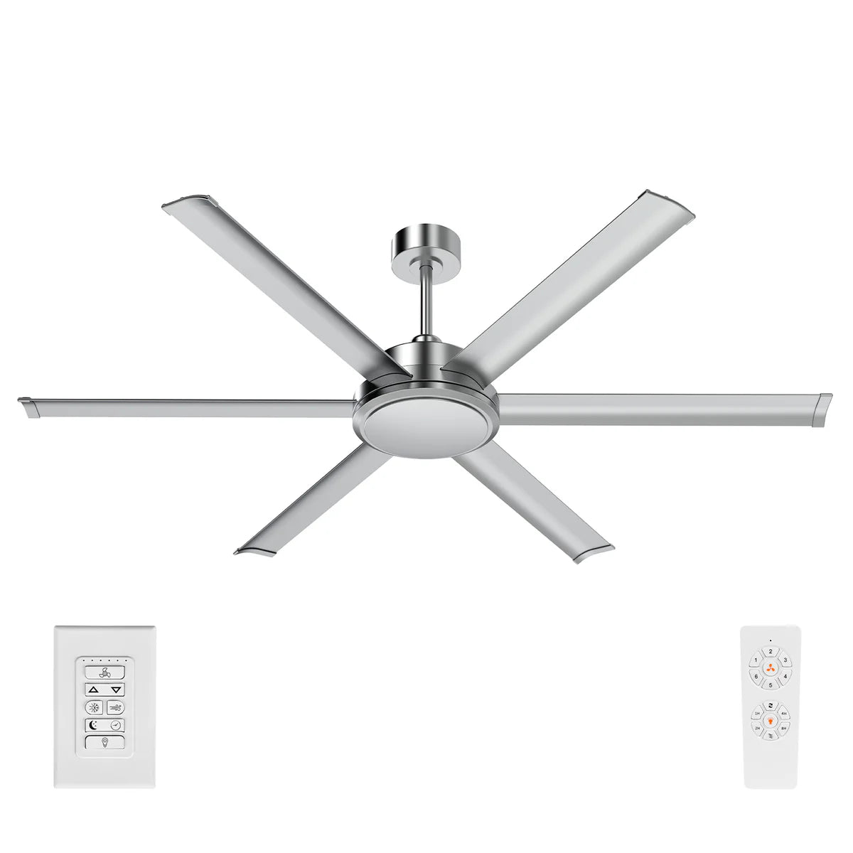 Brilliant 65" Colossus II 6-Blade Ceiling Fan Satin Nickel 60W 240V- 22986