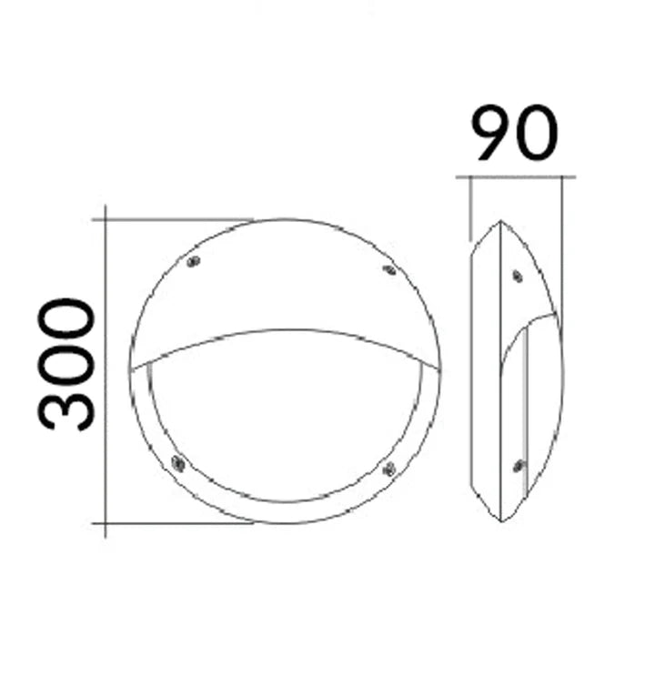 CLA BULK: Exterior LED Eyelid Bulkhead 4000K Black 12W 220-240V IP66 - BULK7A